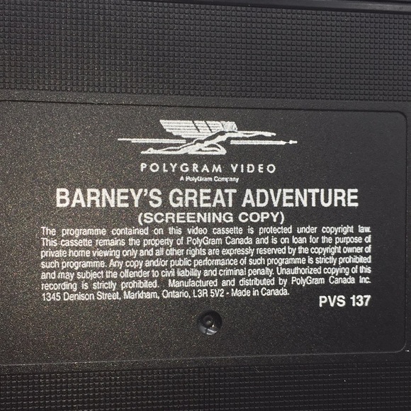 Barney’s Great Adventure VHS Video Screening Copy - Picture 6 of 11